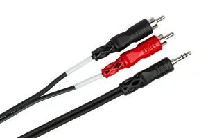HOSA CMR-203 3' Stereo Breakout, 3.5 Mm TRS To Dual RCA
