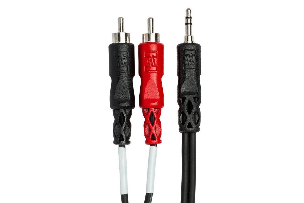 HOSA CMR-203 3' Stereo Breakout, 3.5 Mm TRS To Dual RCA