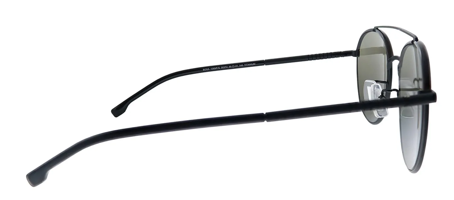 Hugo Boss BOSS 1069/F/S 003 Aviator Metal Black Sunglasses with Grey Mirror Lens