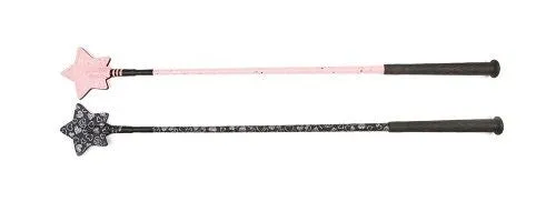 HySCHOOL Glitter Star Horse Riding Whip - sparkly and glittery
