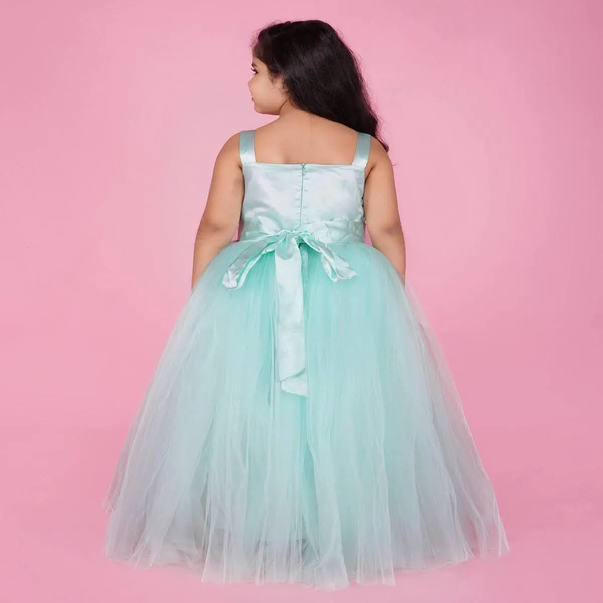 Indo Western Gown For Girl In Skyblue Color