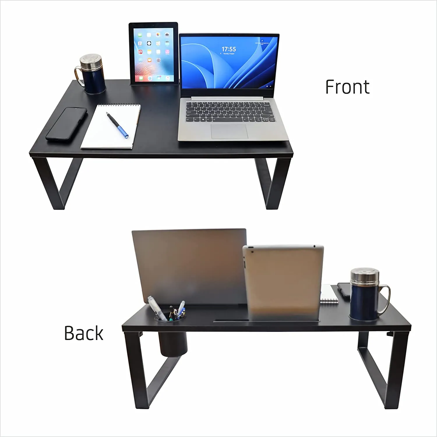Isomars Bed Desk/Floor Desk Laptop Study Table for Work from Home, Online Classes, Card Games and Kid's Activities (Black - Extra Large) (Copy)