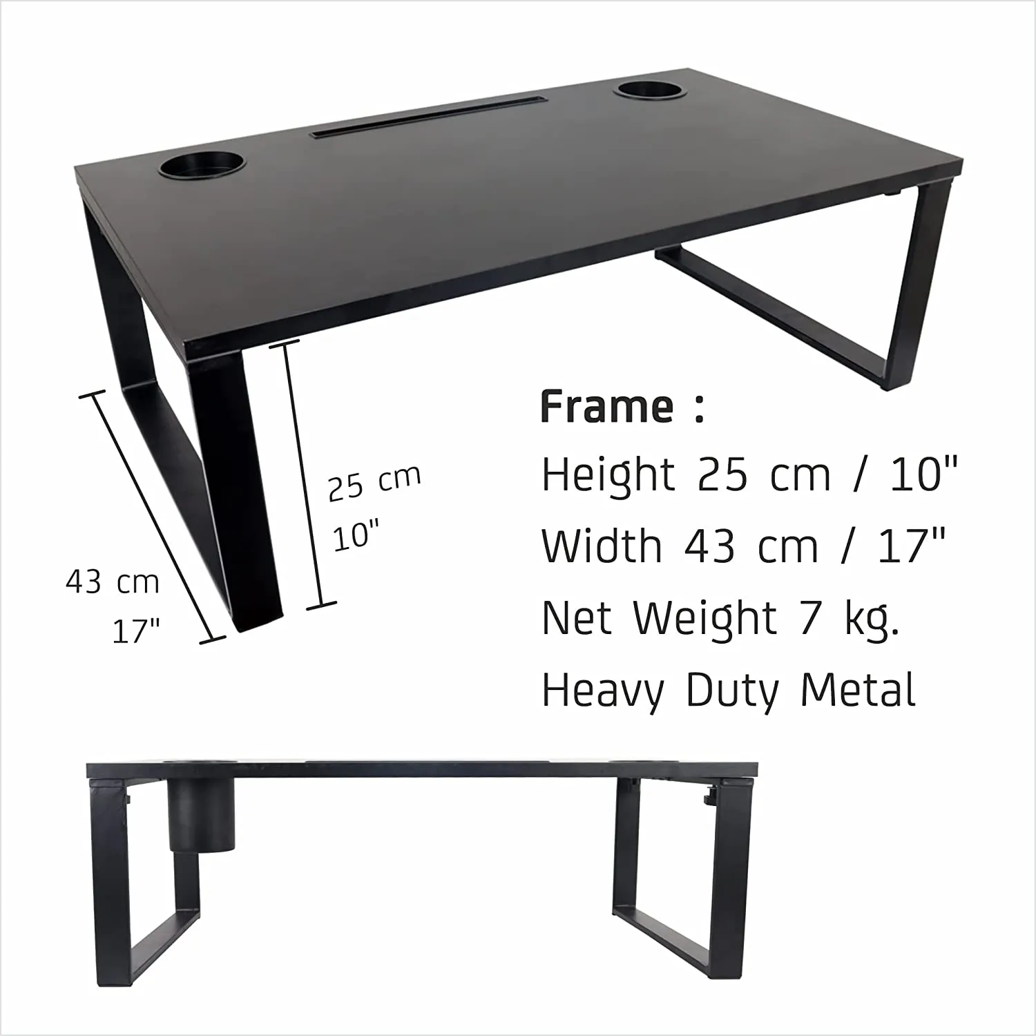 Isomars Bed Desk/Floor Desk Laptop Study Table for Work from Home, Online Classes, Card Games and Kid's Activities (Black - Extra Large) (Copy)
