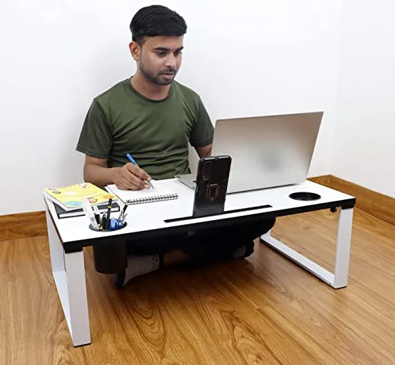 Isomars Bed Desk/Floor Desk Laptop Study Table for Work from Home, Online Classes, Card Games and Kid's Activities (Black - Extra Large) (Copy)