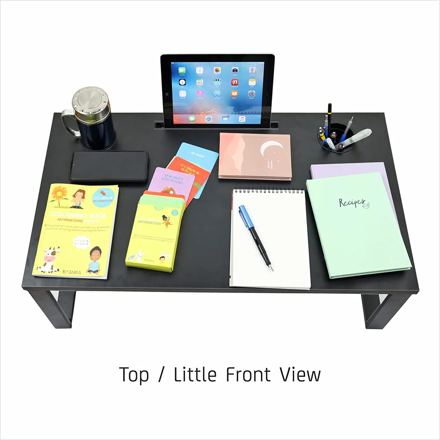 Isomars Bed Desk/Floor Desk Laptop Study Table for Work from Home, Online Classes, Card Games and Kid's Activities (Black - Extra Large) (Copy)