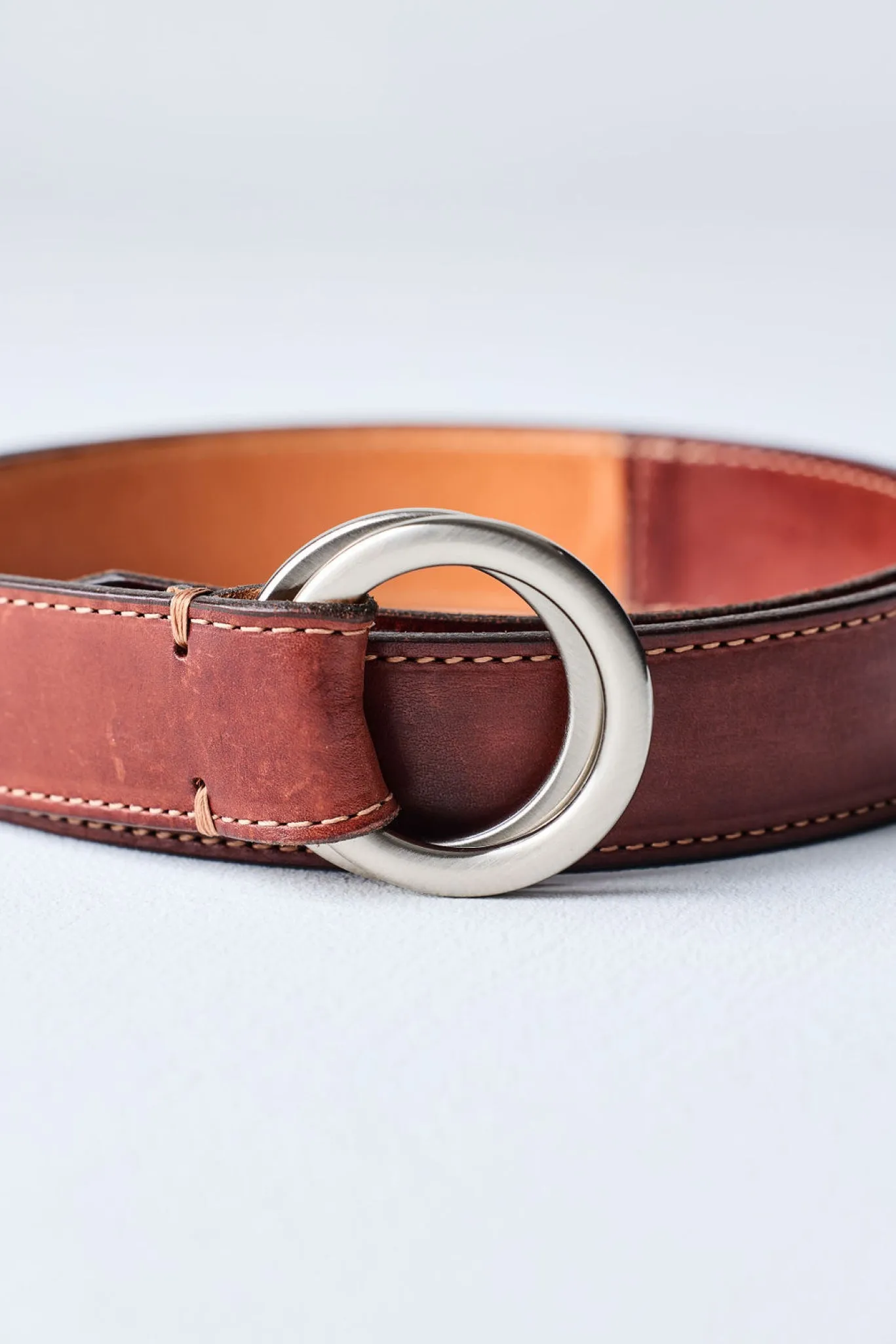 Italian Calfskin O-Ring Belt by Martin Dingman — Walnut