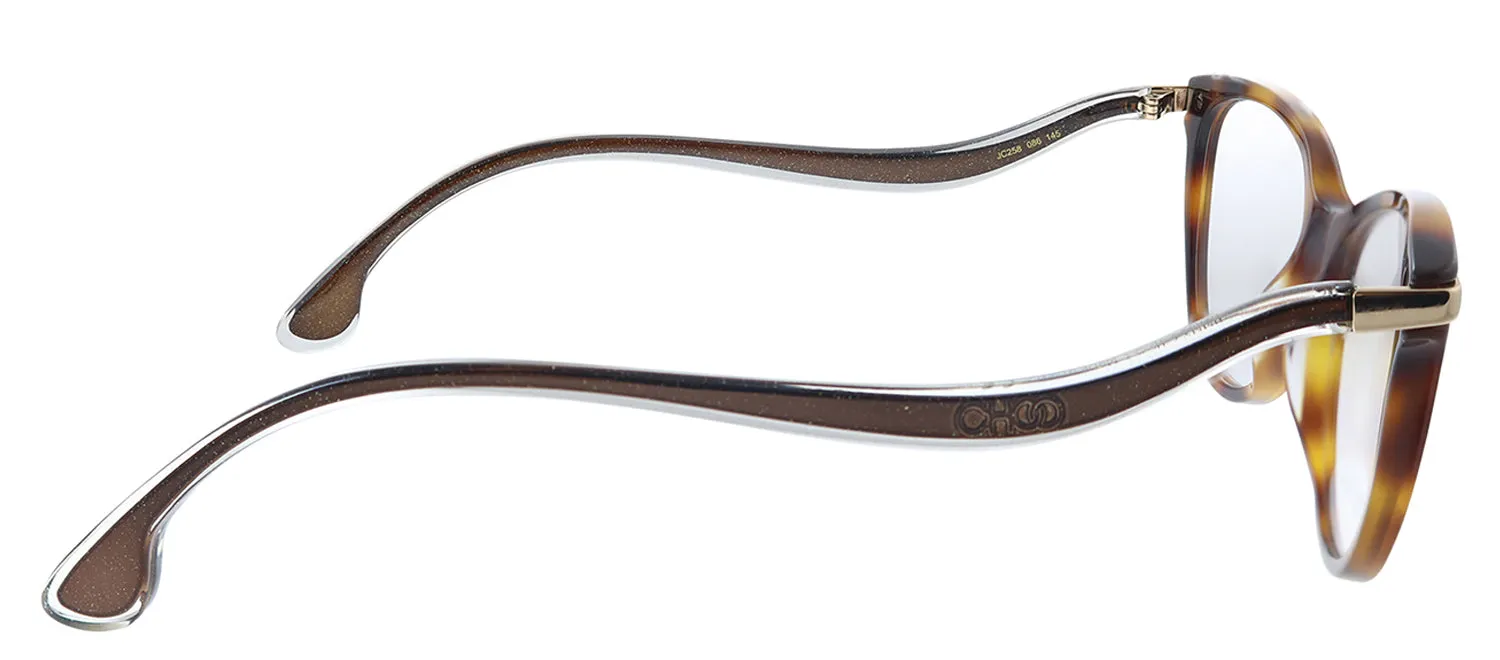 Jimmy Choo JC 258 086 Cat-Eye Plastic Havana Eyeglasses with Demo Lens