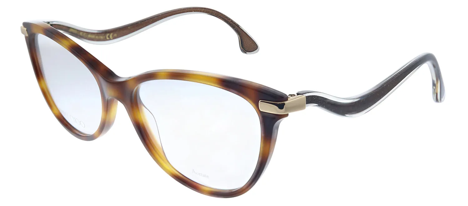 Jimmy Choo JC 258 086 Cat-Eye Plastic Havana Eyeglasses with Demo Lens