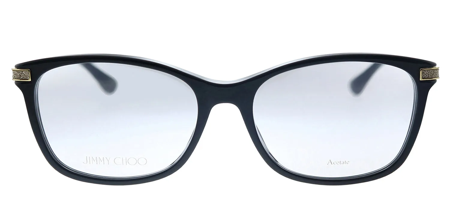 Jimmy Choo JC 269 807 Rectangle Plastic Black Eyeglasses with Demo Lens