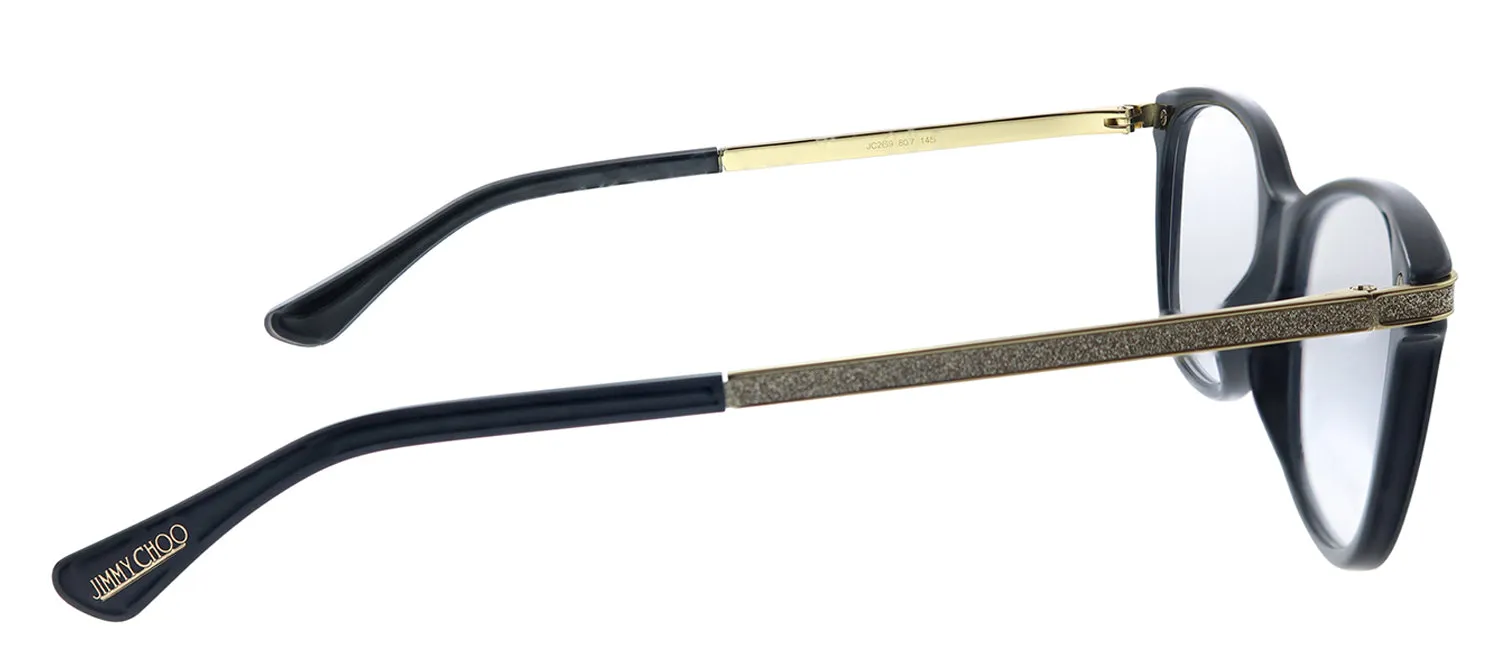 Jimmy Choo JC 269 807 Rectangle Plastic Black Eyeglasses with Demo Lens