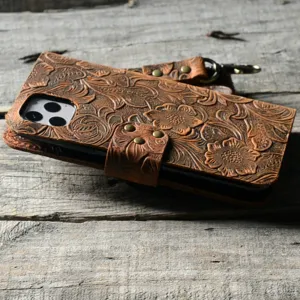 JJNUSA Genuine Leather Retro Book Style Wallet for Iphone 11 Pro Max 6.5 inches Wallet Case