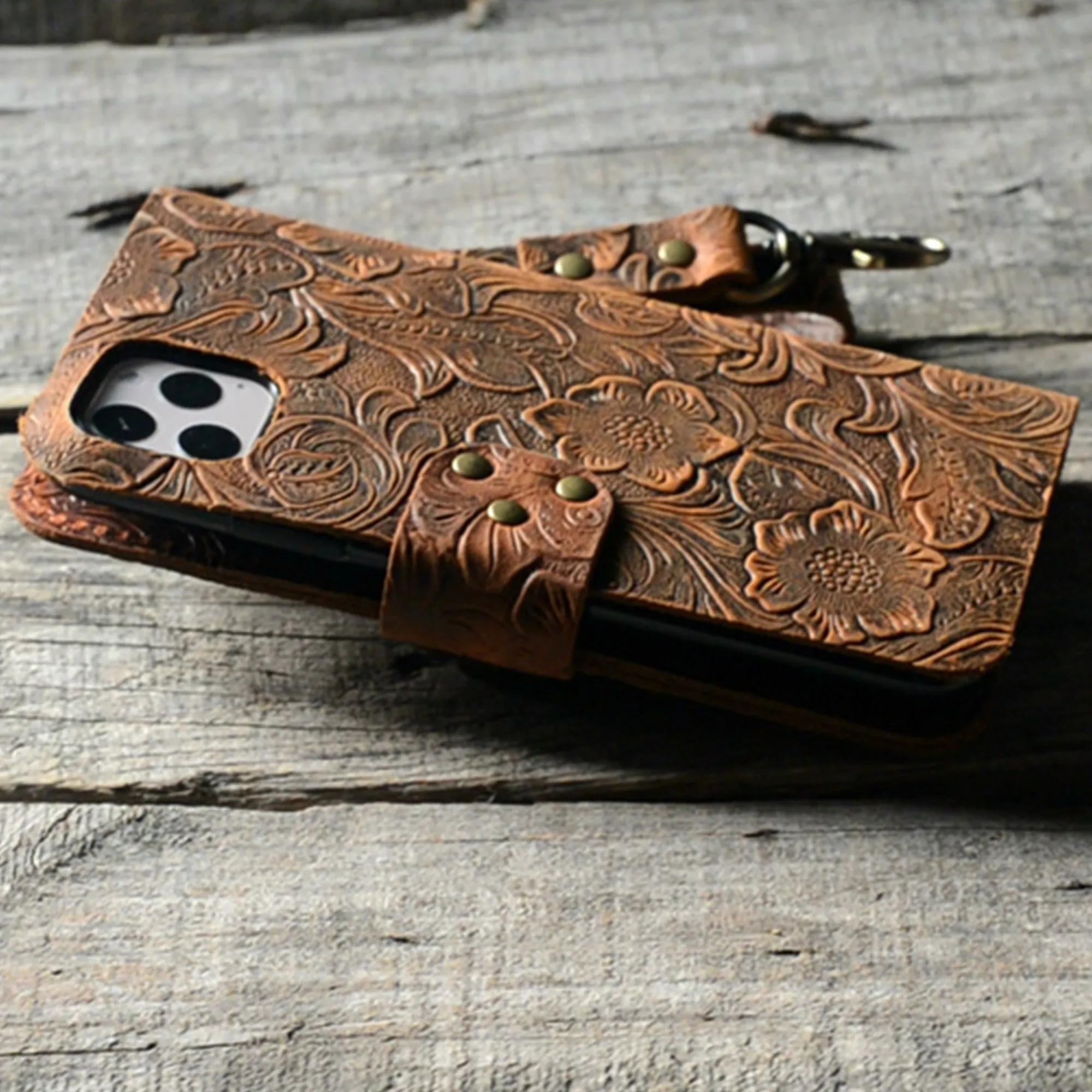 JJNUSA Genuine Leather Retro Book Style Wallet for Iphone 11 Pro Max 6.5 inches Wallet Case