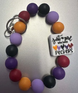 Just A Girl Who Loves Peckers Silicone Wristlet