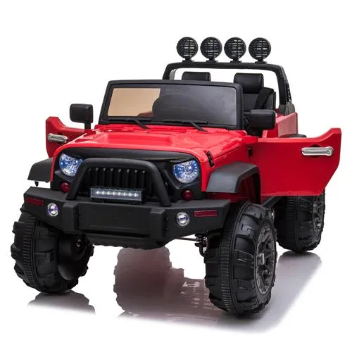 Kids Ride On 12V Car SUV/Jeep MP3 player 2.4GHZ Remote Control with colorful LED Lights - Red **