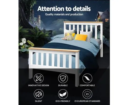 King Single Wooden Bed Frame Timber Kids Adults