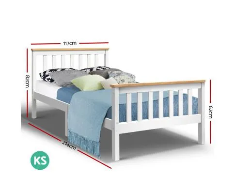 King Single Wooden Bed Frame Timber Kids Adults
