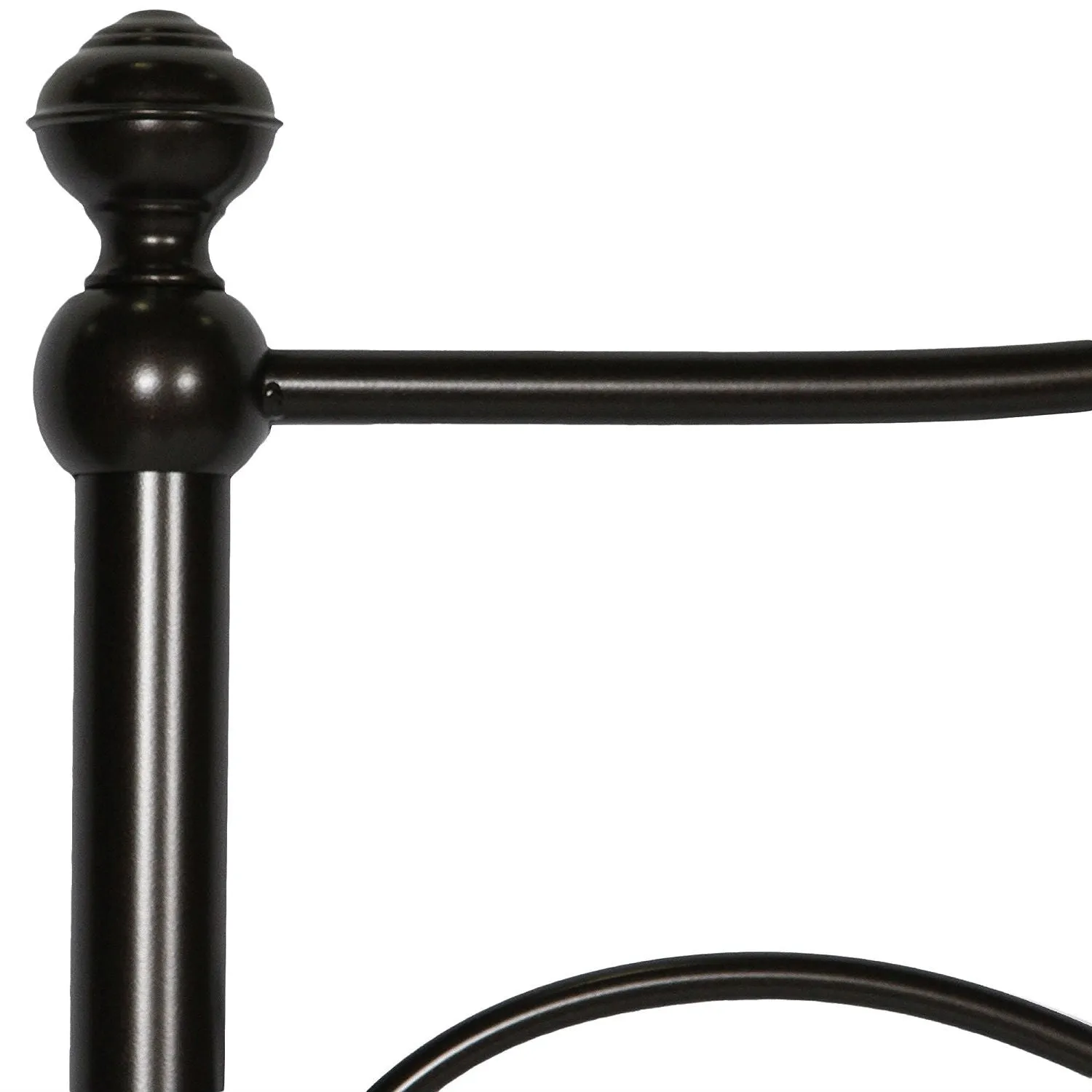 King size Complete Elegant Metal Bed Frame with Spiral Pattern Headboard and Footboard