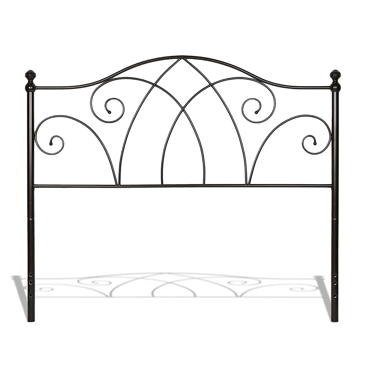 King size Complete Elegant Metal Bed Frame with Spiral Pattern Headboard and Footboard