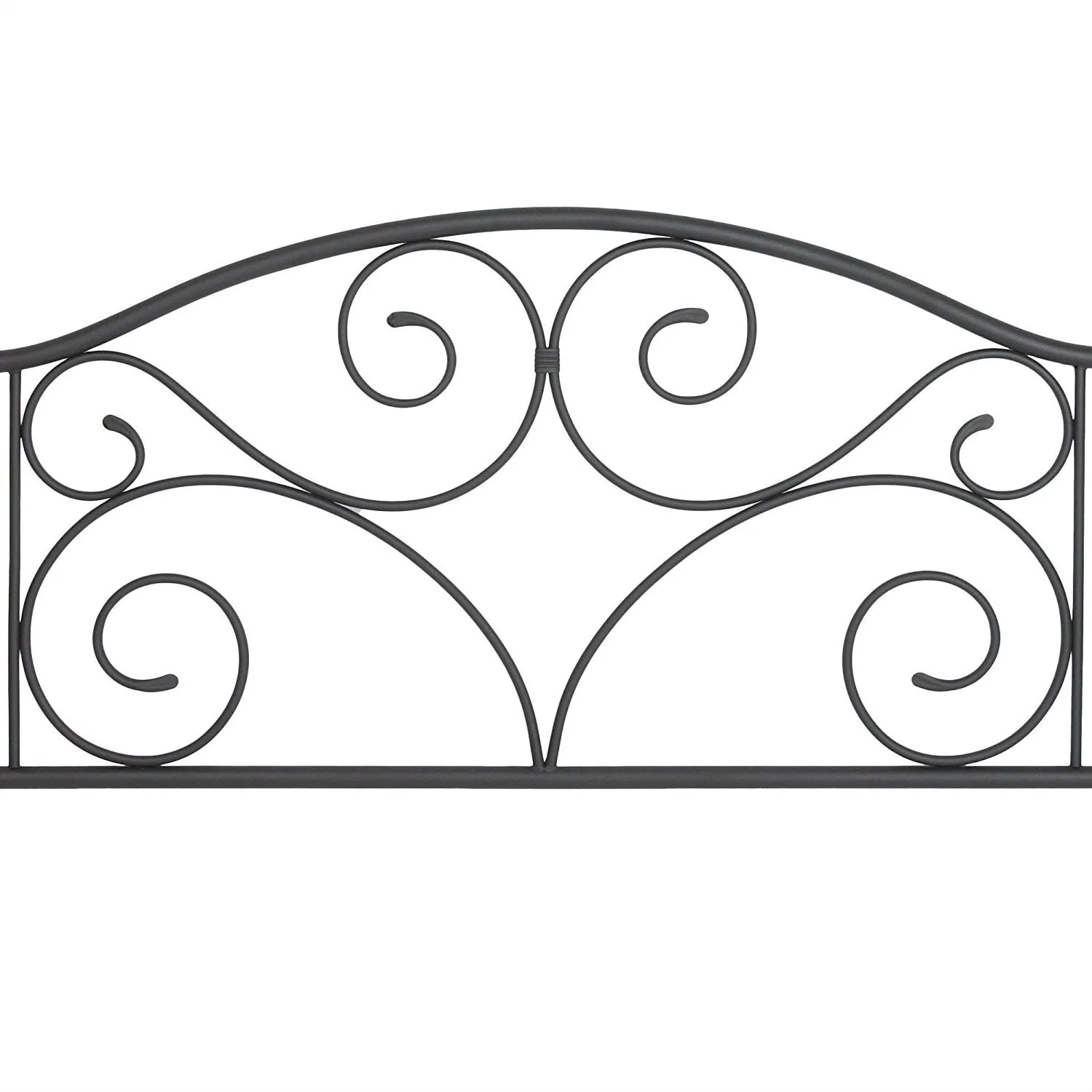 King size Complete Metal Bed Frame with Wood Post Headboard and Footboard in Matte Black Finish