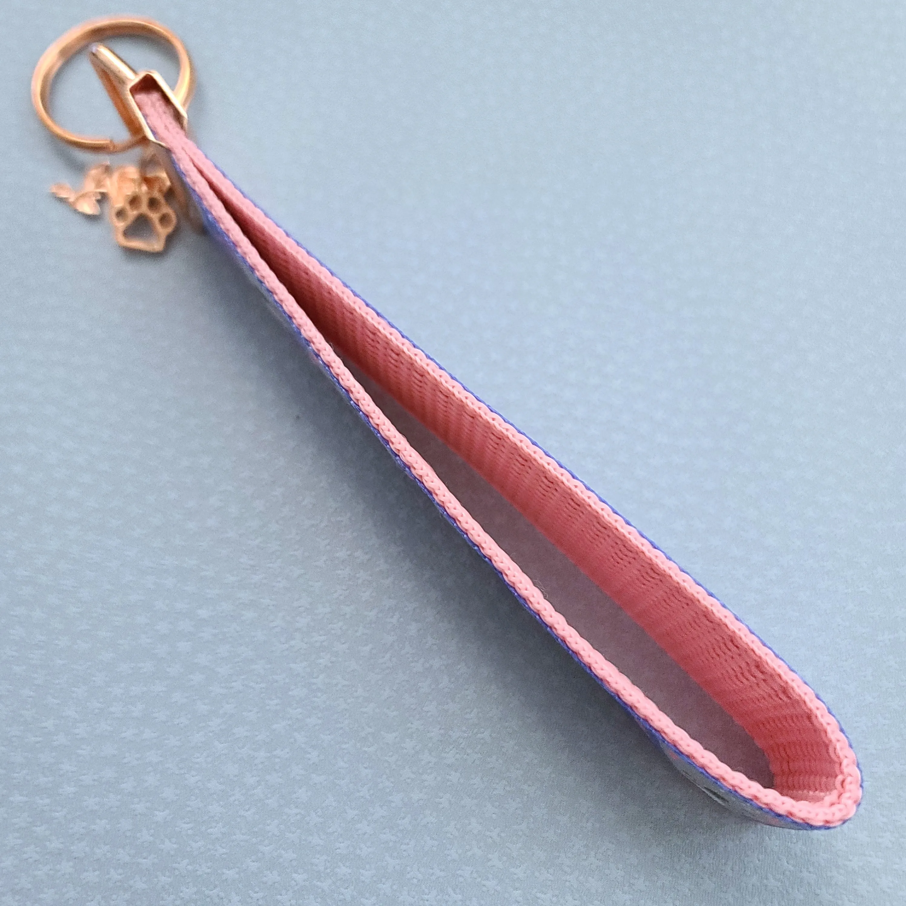 Koalas with Glitter and Hearts Rose Gold Key Chain Fob with Rose Charm