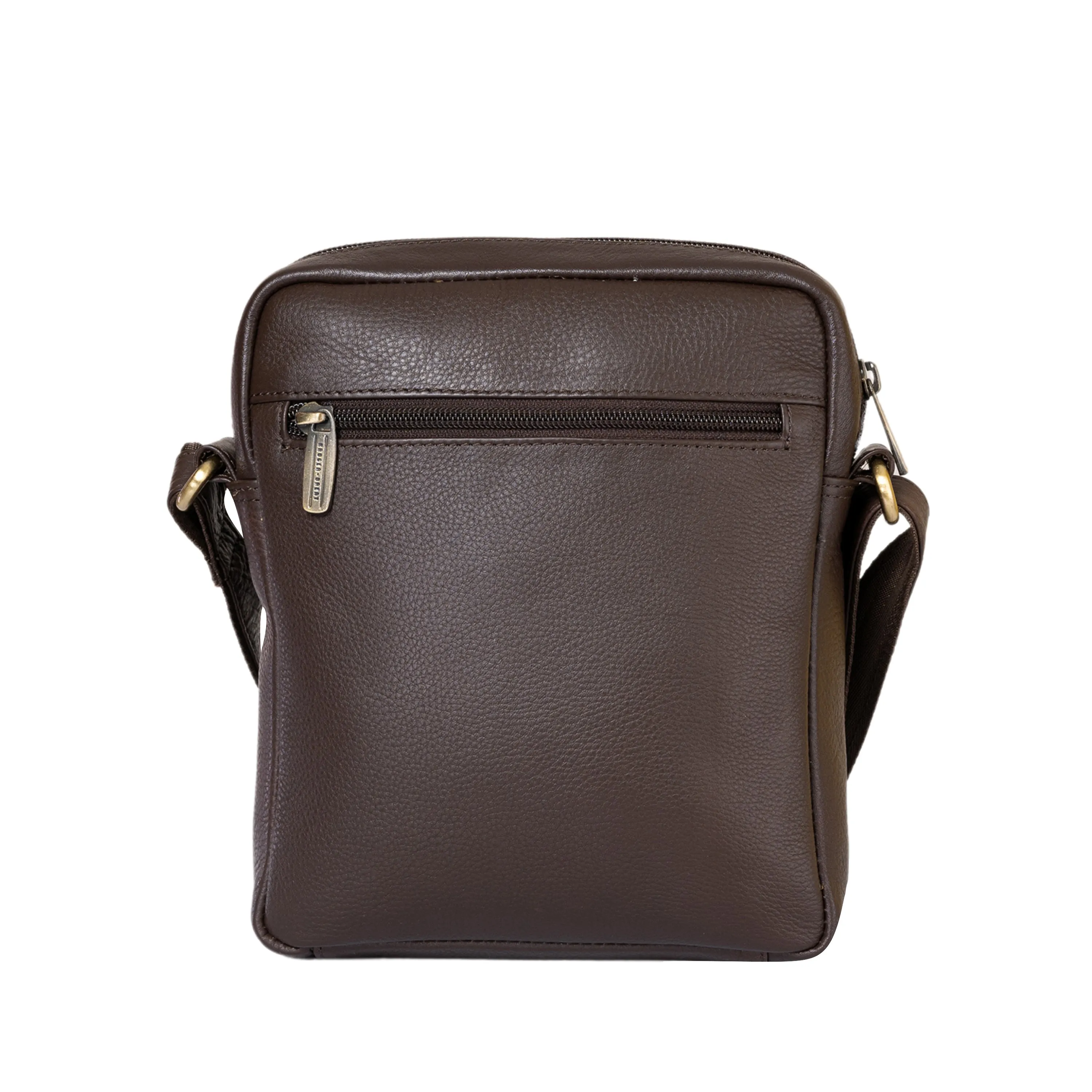 Kuger-Brent Citron Brown Genuine Leather Unisex Sling Bag