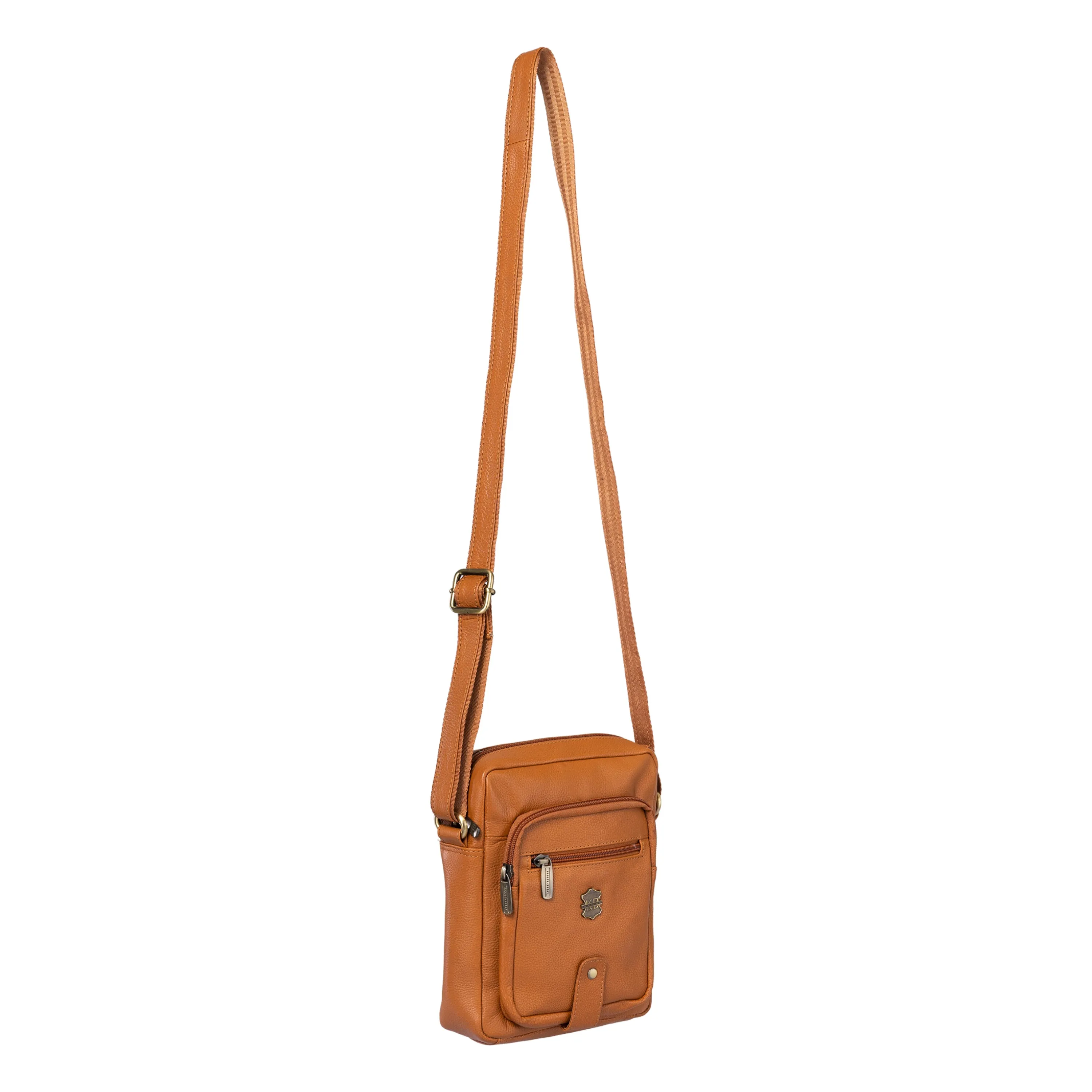 Kuger-Brent Citron Cognac Genuine Leather Unisex Sling Bag