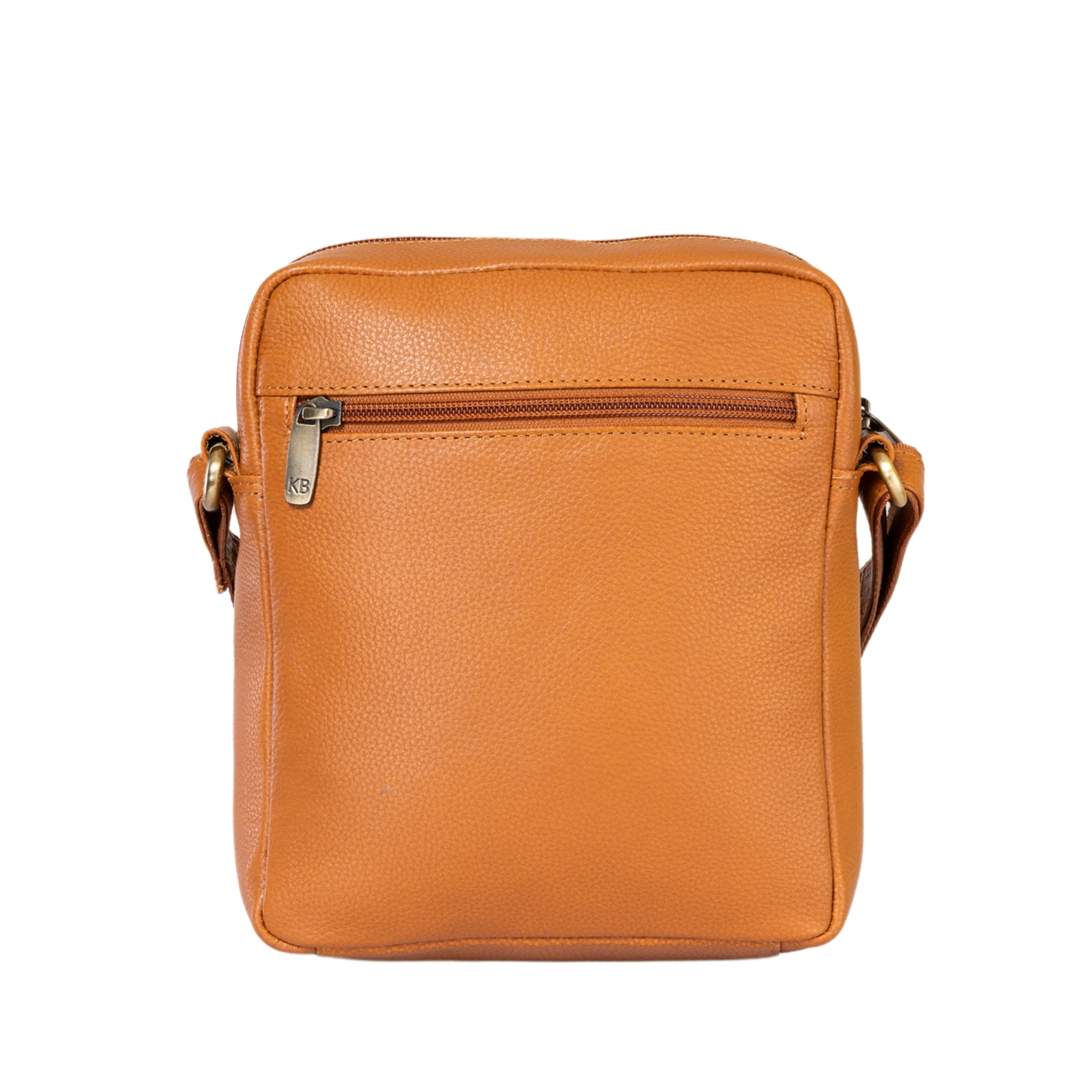 Kuger-Brent Citron Cognac Genuine Leather Unisex Sling Bag