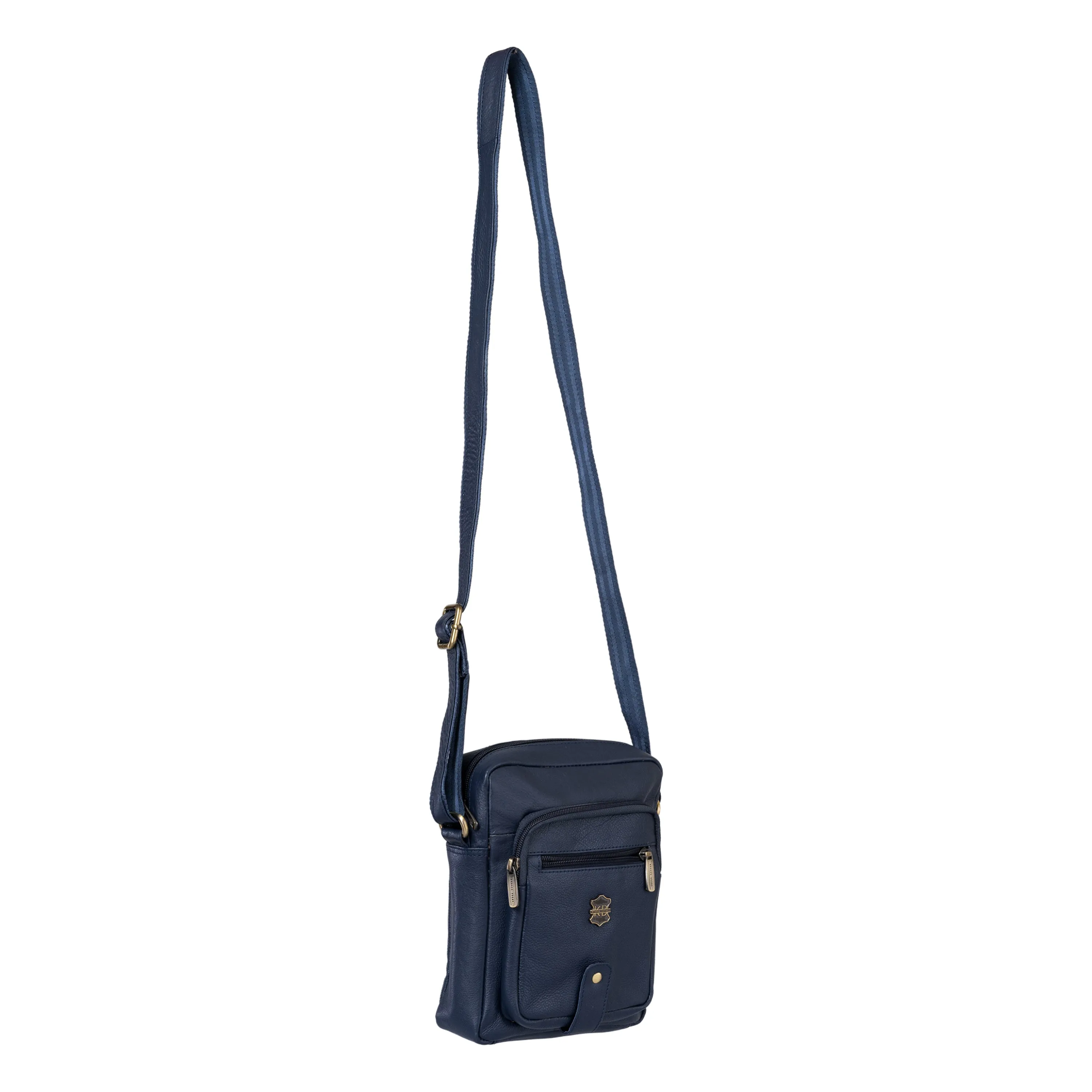 Kuger-Brent Citron Navy Genuine Leather Unisex Sling Bag