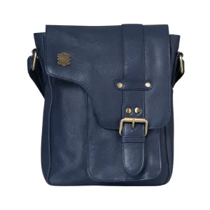 Kuger-Brent Prescott Navy Genuine Leather Unisex Sling Bag