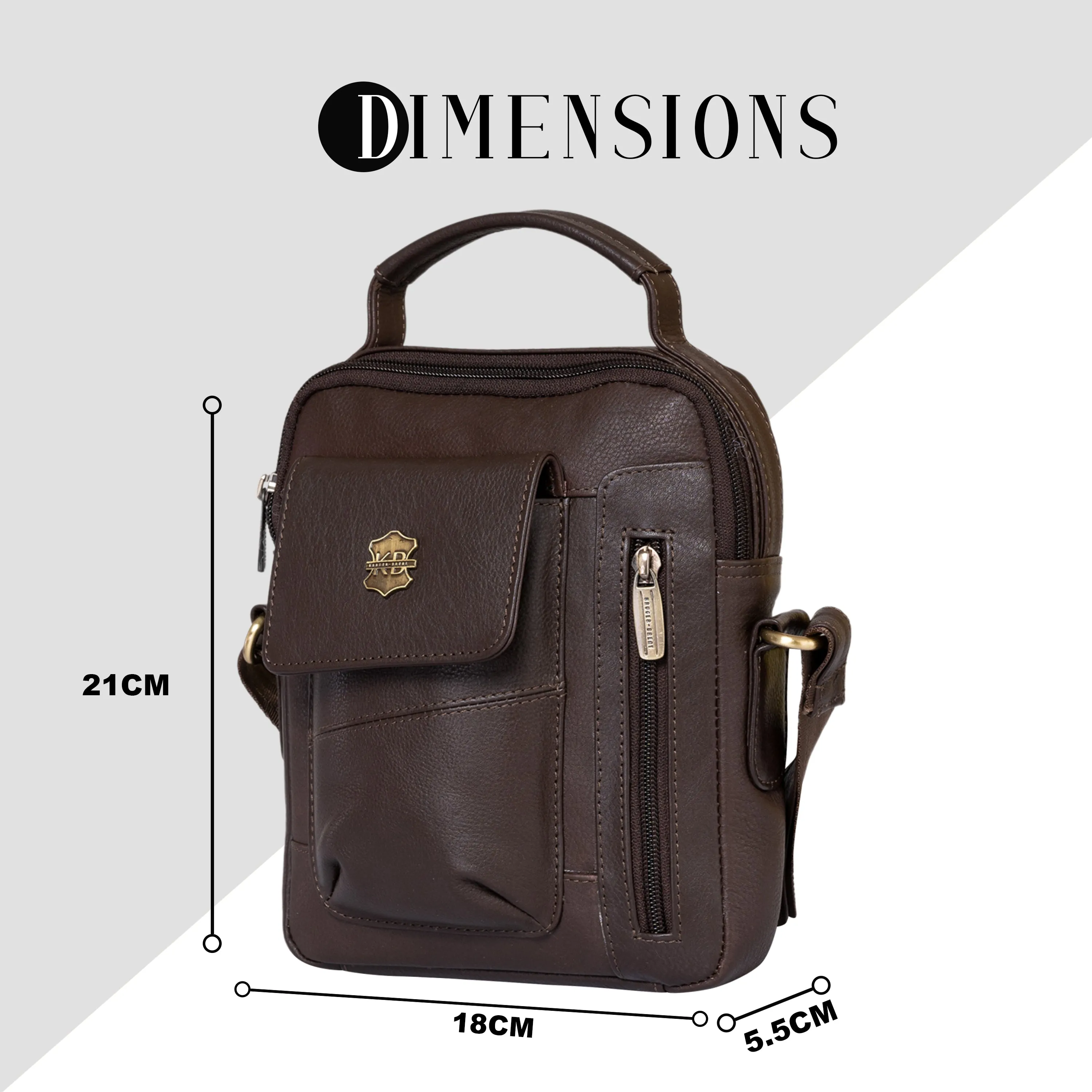 Kuger-Brent Vance Brown Genuine Leather Unisex Sling Bag