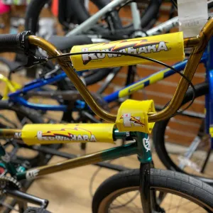 KUWAHARA Lightning Pad-1l BMX Lightning Flame Pad Set Flat Yellow
