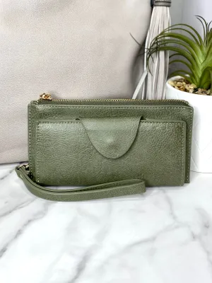 Kyla Wallet/Wristlet in Olive