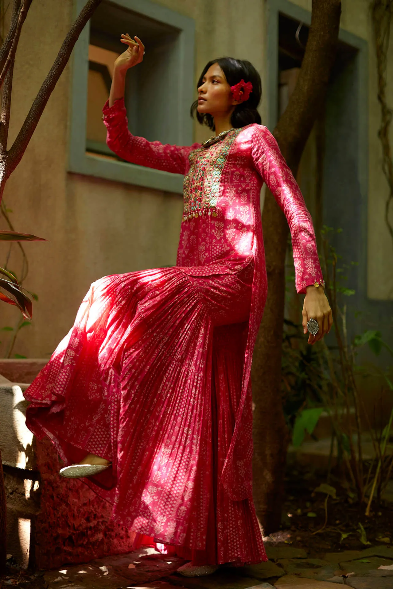 LA Pink Sharara Set