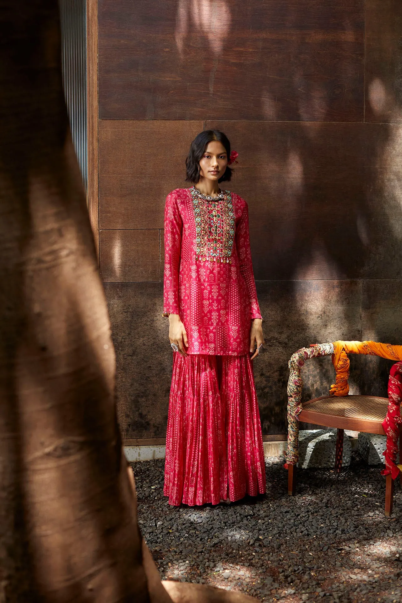 LA Pink Sharara Set