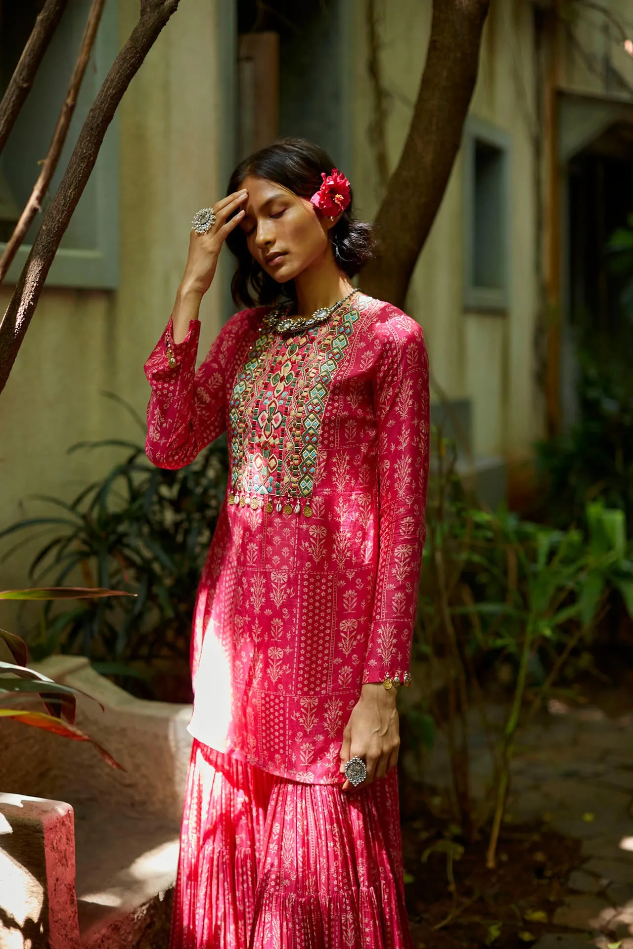 LA Pink Sharara Set