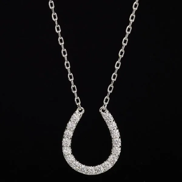 Ladies Silver Lucky Horseshoe Necklace