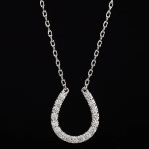 Ladies Silver Lucky Horseshoe Necklace
