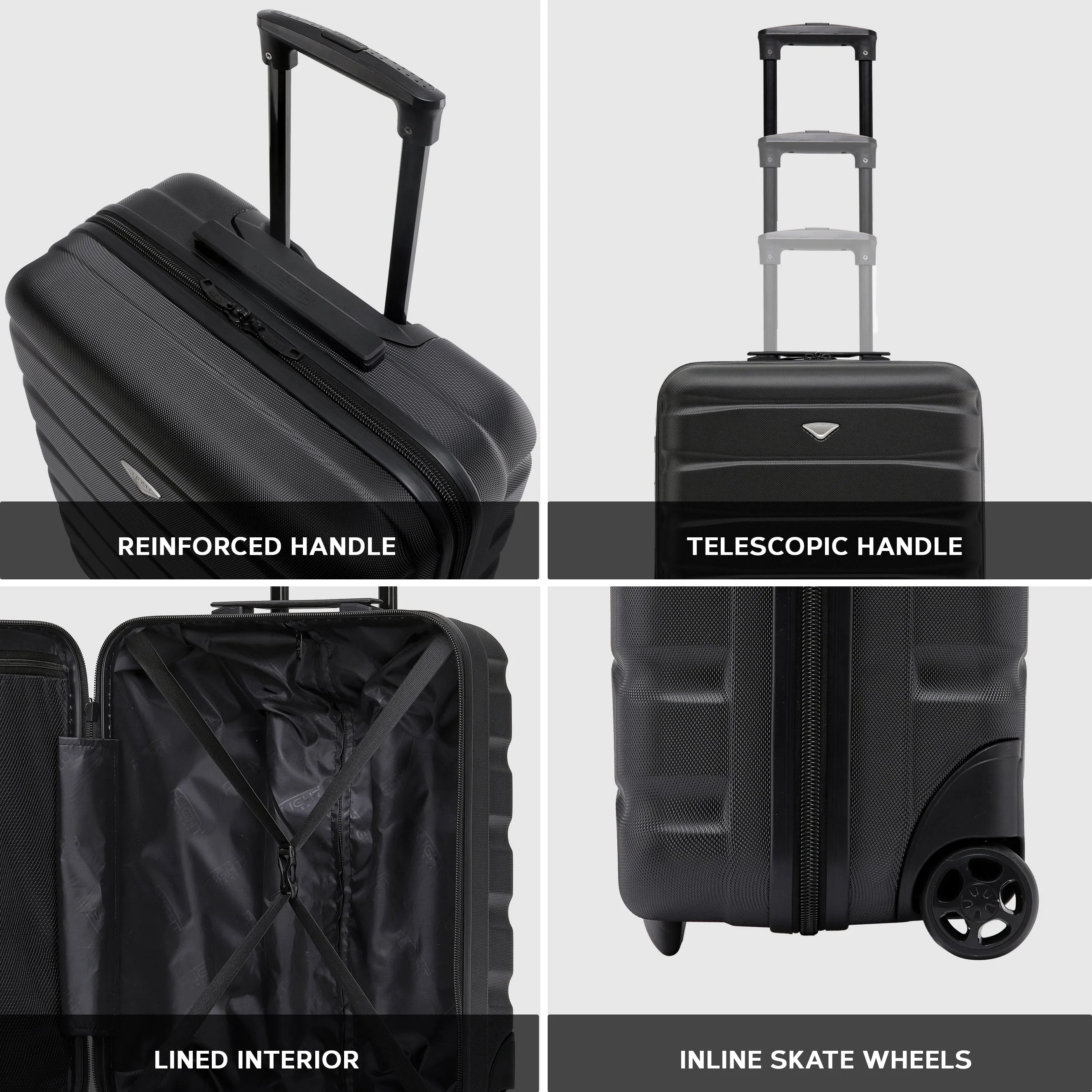 Laptop Compartment Carry On Suitcase Cabin Hand Luggage 56x45x25cm Business Bag