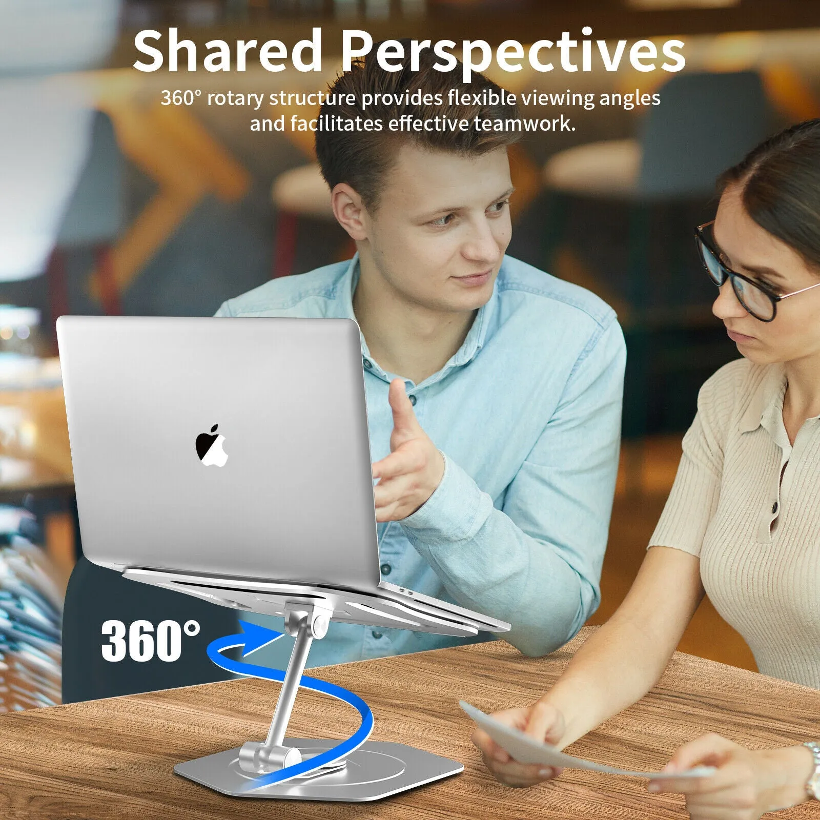 Laptop Stand Adjustable Swivel Notebook Computer Aluminum Holder Ergonomic Riser