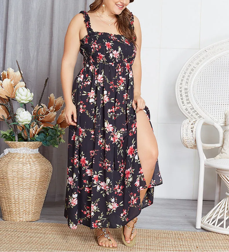 Large Size Sling Floral Dress