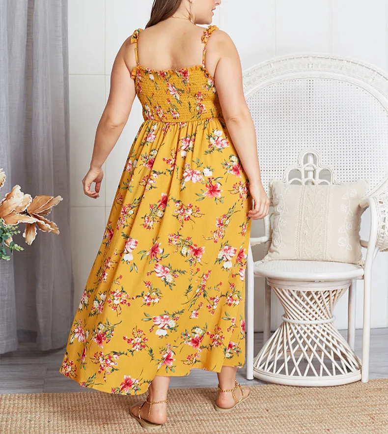 Large Size Sling Floral Dress
