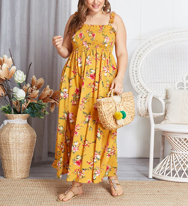 Large Size Sling Floral Dress