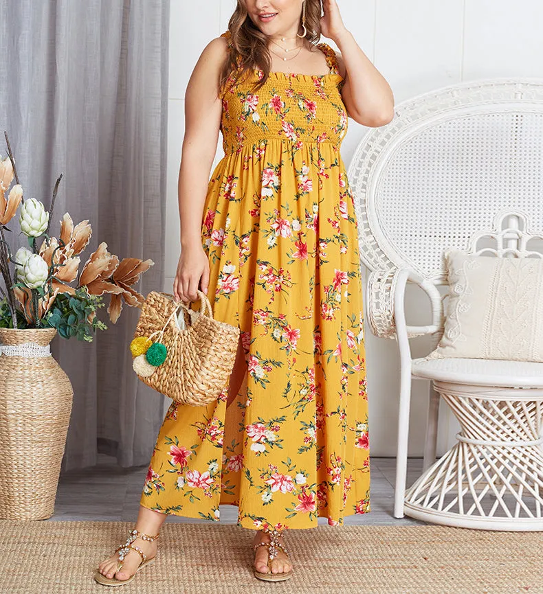 Large Size Sling Floral Dress