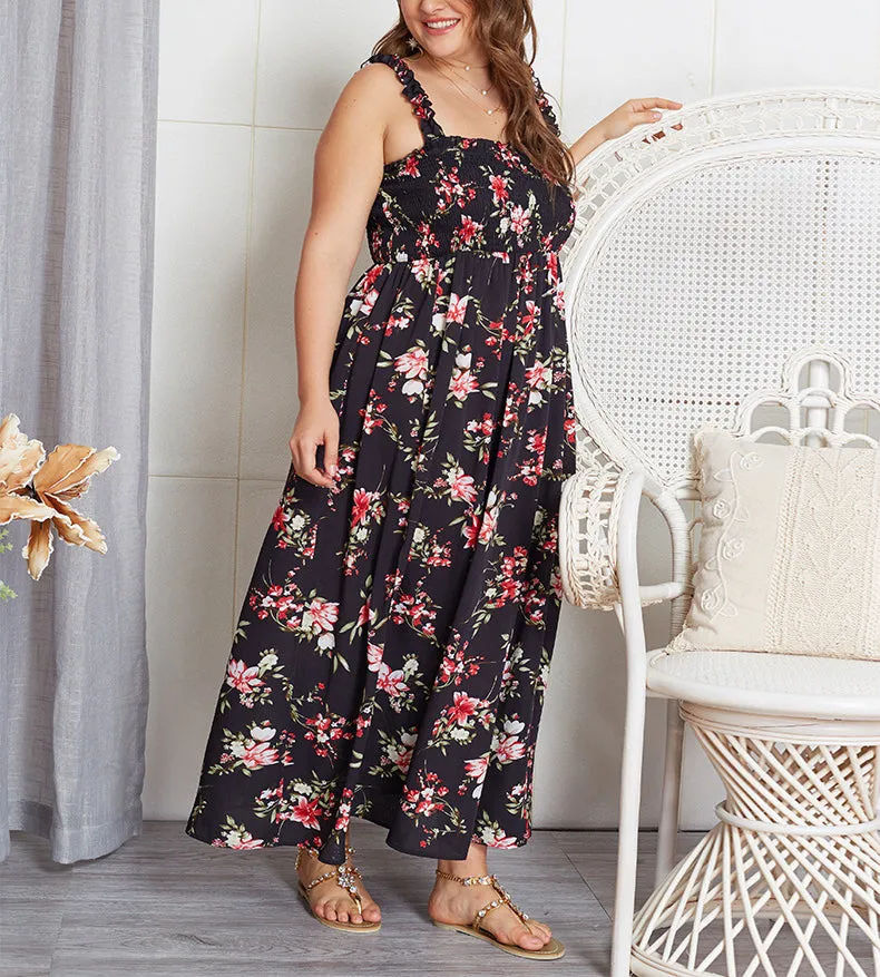Large Size Sling Floral Dress