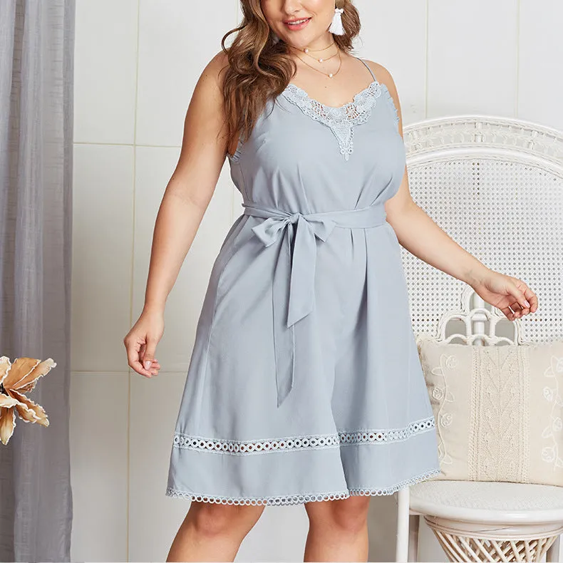 Large Size Summer Sling Jumpsuits