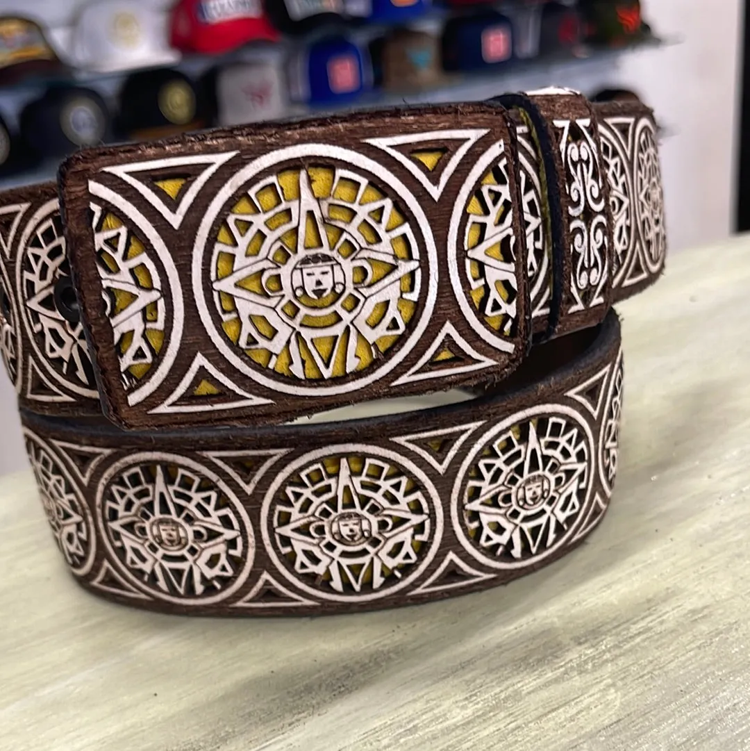 Laser Cut Belt-Aztec/Yellow
