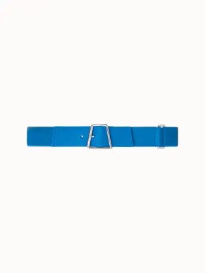 Leather and Elastic Belt with Trapezoid Buckle