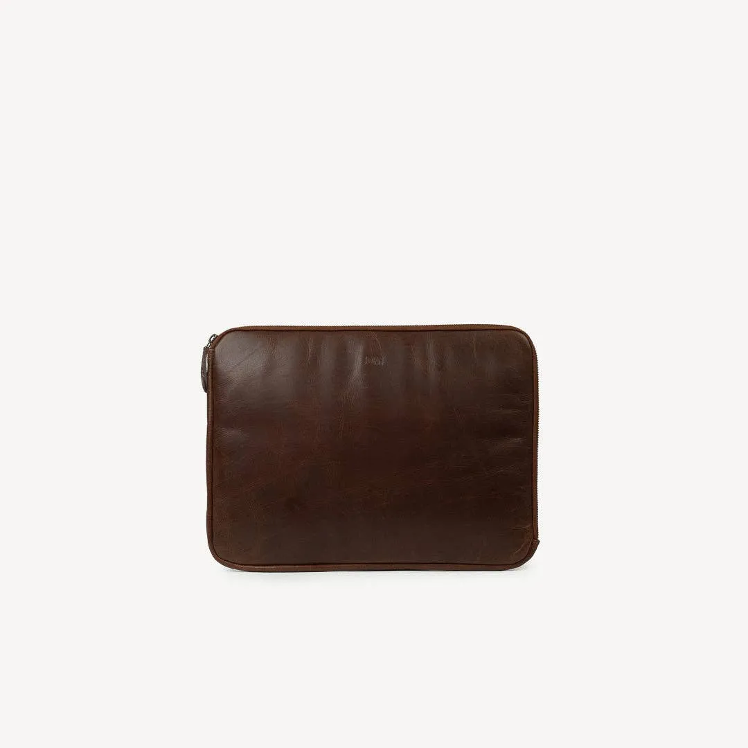 Leather Laptop Sleeve with Zipper