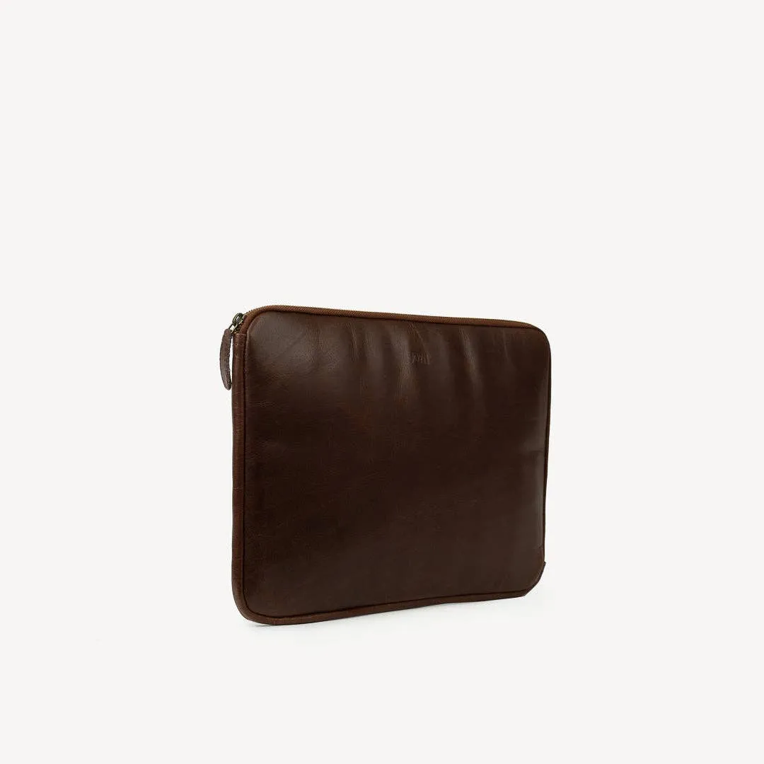 Leather Laptop Sleeve with Zipper