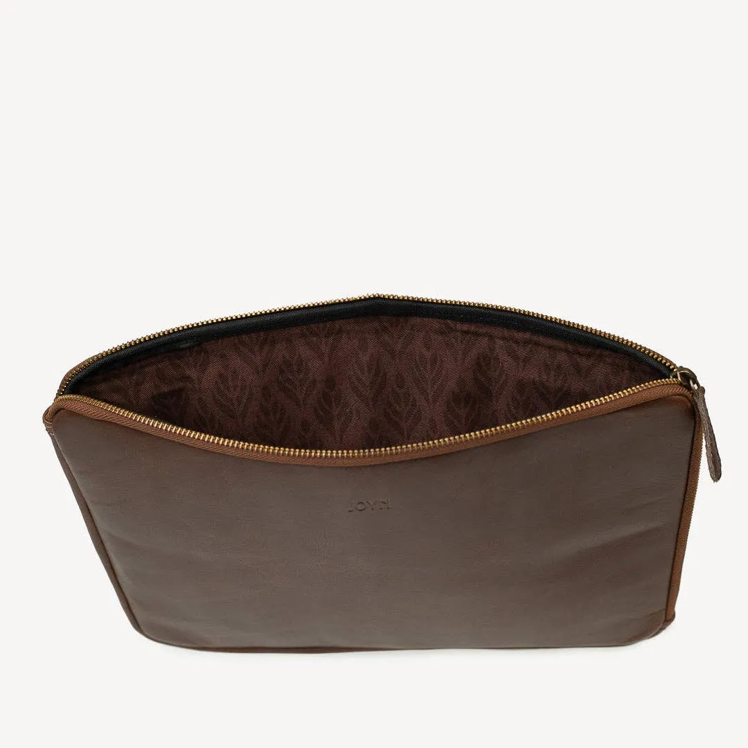 Leather Laptop Sleeve with Zipper